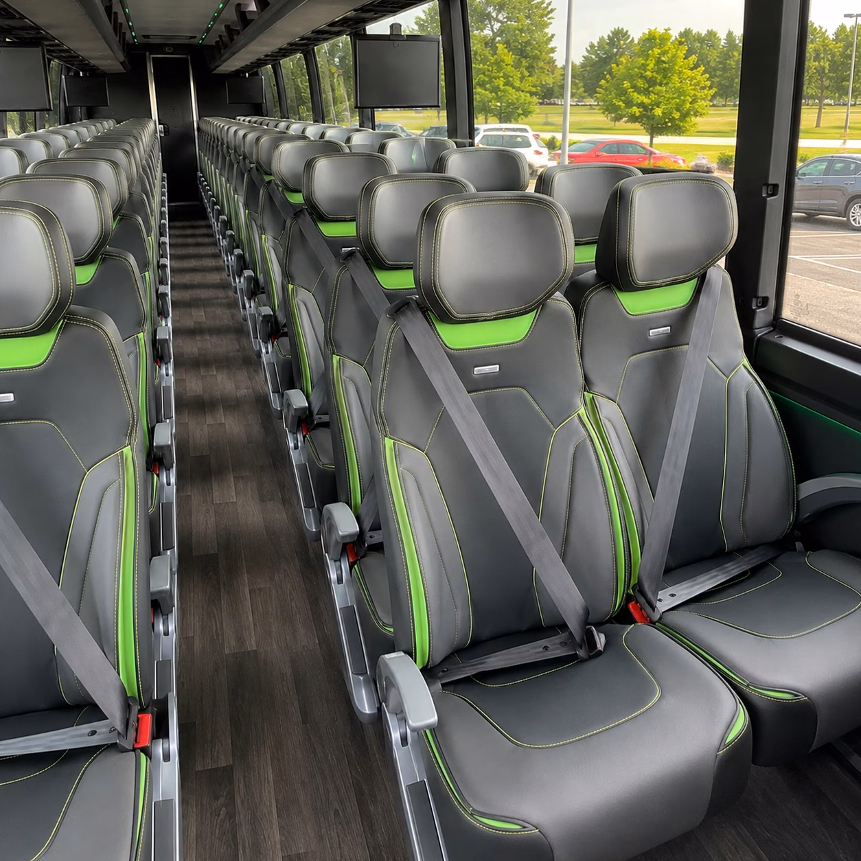 56 passenger charter bus interior